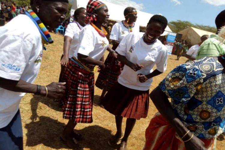 Trained female champions in a celebratory mood during the celebration in 2019 Moroto District, passing of the Succession (Amendment) Bill 2018 will go a long way in securing the land rights of such women. (Photo credit SR Akutui, LANDnet)